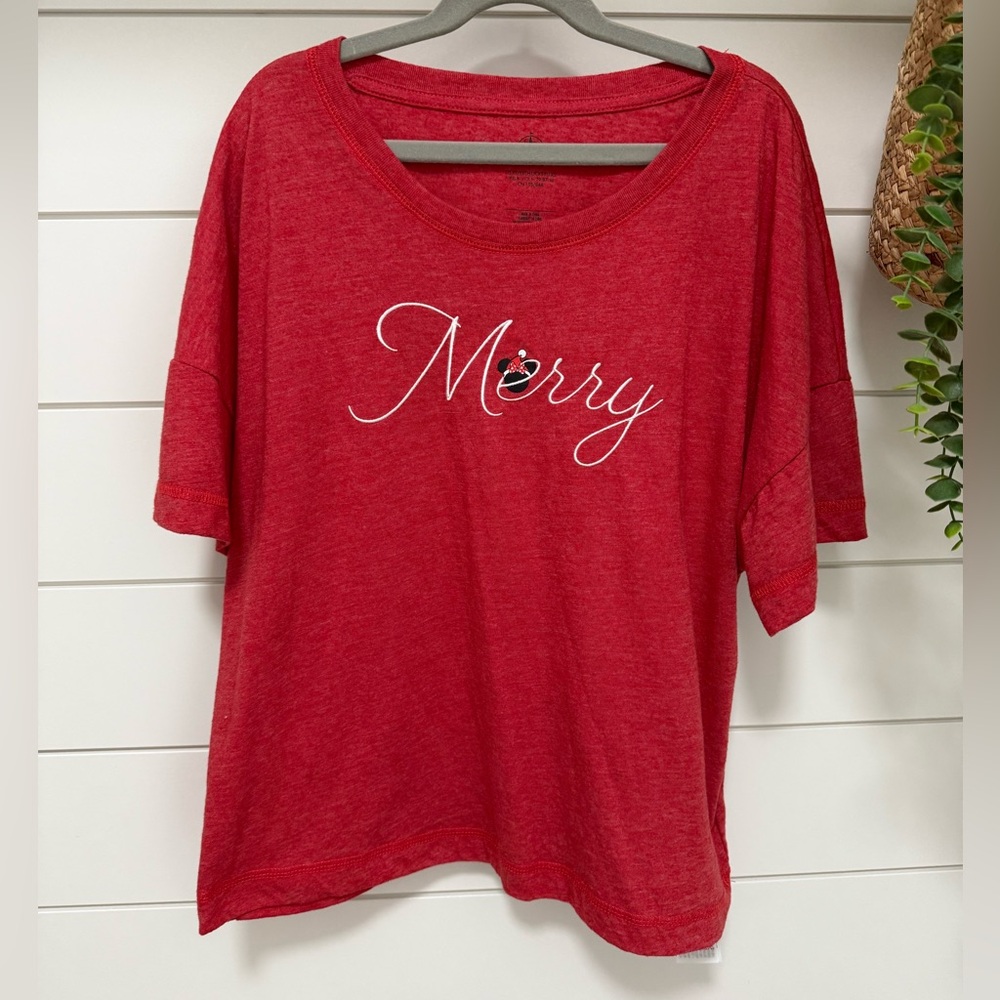 Disney Merry Embroidered Christmas Tee